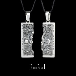 Arkan Lovers - silver tarot card necklace. Matching necklaces for couples. Unique design. Handmade by kochut kochut