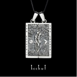 Arkan Lovers - silver tarot card necklace. Matching necklaces for couples. Unique design. Handmade by kochut kochut