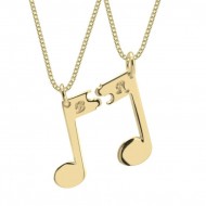 Music Note Necklace for Couples, Engraved Matching Pendant, Couple Engraved Initials, Couples Gift LeimansDesign